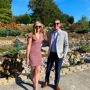 mauve fitted dress. size small.